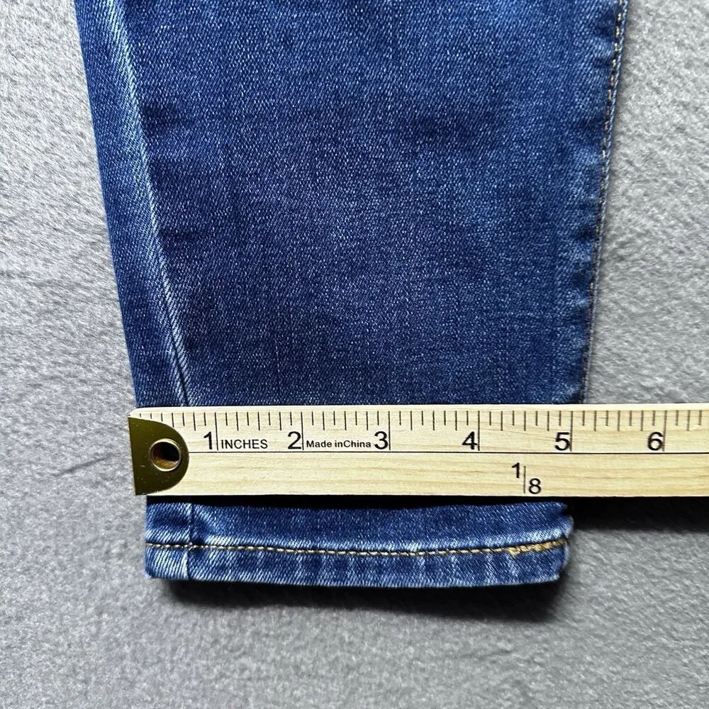 Old Navy Womens 4 Petite Pop Icon Skinny Jeans Blue Mid Rise Distressed Denim